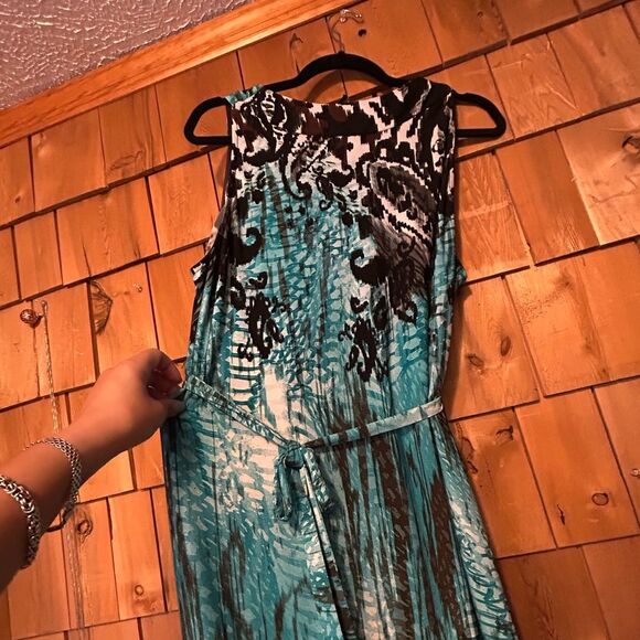 Avenue Multi Color Pleated Maxi Dress Size 18/20 - Picture 8 of 16